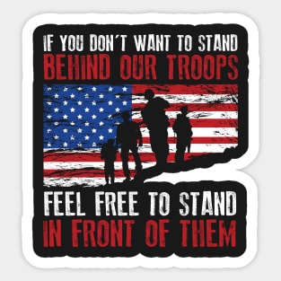 Stand Behind Our Troops USA Sticker